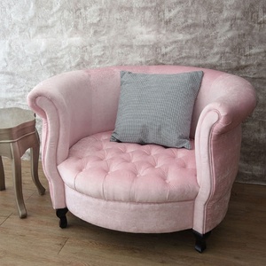 Nouvelle conception, plusieurs couleurs, fauteuil repose-pieds en cuir et velours, capitonné, rond, canapé simple rond - Product Image 3