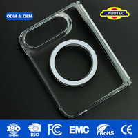 Coque de téléphone transparente personnalisée OEM pour iPhone 18 Duo, anti-jaunissement, clarté 99%, aimant N52 intégré, charnière intégrée