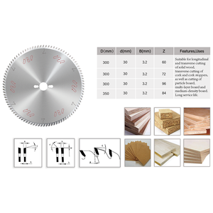 Disque de coupe diamanté silencieux industriel 300 96T pour bois, MDF, contreplaqué, panneaux mélaminés, <span class=keywords><strong>lame</strong></span> de scie circulaire PCD certifiée CE OEM - Product Image 5