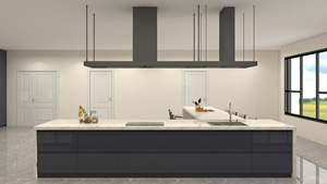 Gabinetes de Cocina de Alto Brillo con Puertas de Vidrio, Diseño Ecológico y Duradero, Gran Capacidad de Almacenamiento - Product Image 4