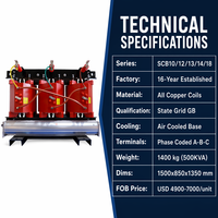 Transformador de Resina Fundida Tipo Seco Wanbo-352 16 con Ventilador Refrigerado por Aire para Distribución Trifásica en Interiores, China