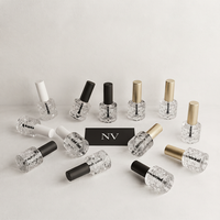 Bouteille de vernis à ongles vide en verre à texture spéciale, 5ml, 8ml, 10ml, 12ml, 15ml, avec bouchon pinceau, vente en gros, directement de l'usine