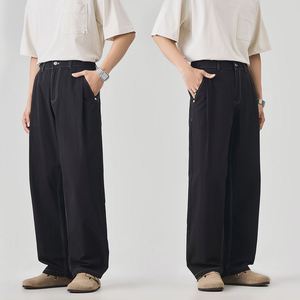 <span class=keywords><strong>Pantaloni</strong></span> Casual da Uomo in Cotone e <span class=keywords><strong>Lino</strong></span> Primavera Estate 2026, Gamba Larga, Stile Workwear con Doppia Pieghezza - Product Image 4