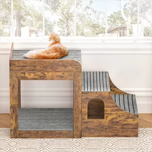 <span class=keywords><strong>Escalier</strong></span> en bois massif <span class=keywords><strong>pour</strong></span> <span class=keywords><strong>animaux</strong></span> de compagnie Trois niveaux avec tiroirs <span class=keywords><strong>Escalier</strong></span> <span class=keywords><strong>pour</strong></span> chats Boîte à litière <span class=keywords><strong>pour</strong></span> chats en peluche - Product Image 6