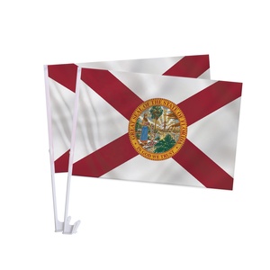 Bandera Personalizada para Ventana de Auto de Florida, 12x18 Pulgadas, Doble Cara, Poliéster, Bandera del Estado del Sol, con Clip y Asta para Deportes - Product Image 1