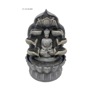 Fontaine d'eau à plusieurs niveaux avec statue de <span class=keywords><strong>Bouddha</strong></span> <span class=keywords><strong>Zen</strong></span>, décoration intérieure et extérieure, élément d'eau Feng Shui <span class=keywords><strong>pour</strong></span> la maison et le <span class=keywords><strong>jardin</strong></span> - Product Image 1