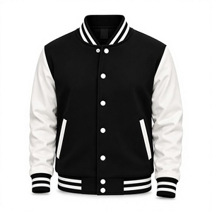 Blouson Bomber Universitaire Unisexe Personnalisé avec Logo, Style Streetwear Hiver, Manches Contrastantes, Polaire Imperméable - Product Image 4