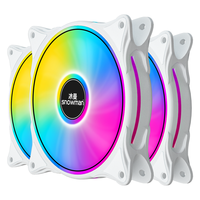 Ventilador de PC de Escritorio Silencioso SNOWMAN CF120 de 120 mm, Mini Cable de 6 Pines, 15 LED RGB, Efecto Silencioso, Almohadillas Antivibración, Ventilador de Caja