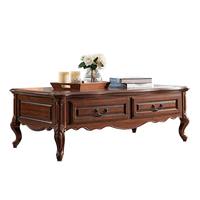 Table basse vintage en bois massif de style américain, table d'appoint de salon, table de rangement pour canapé, mobilier de villa haut de gamme