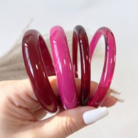Ensemble de 4 bracelets géométriques empilables en résine acrylique marron, vert, blanc, bleu et violet pour femme, bracelet en résine marbrée
