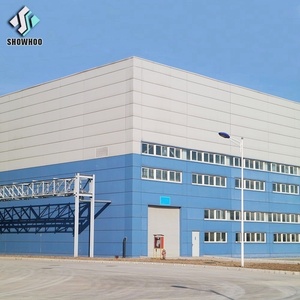 Bâtiment d'entrepôt <span class=keywords><strong>préfabriqué</strong></span> en structure métallique, hangar léger en métal, toit et parois en panneaux sandwich, construction facile à assembler - Product Image 3