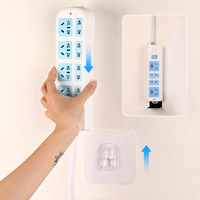 Crochets muraux adhésifs multifonctionnels pour salle de bain et cuisine, autocollants double face sans trace pour le montage de prises et de routeurs