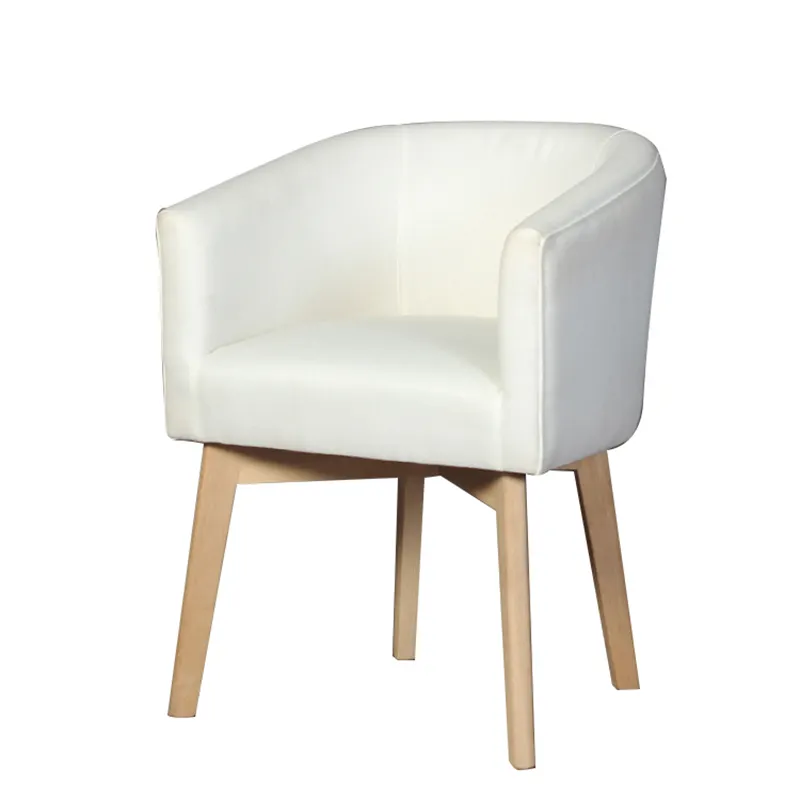 Cadeira branca de madeira moderna do século médio para sala de jantar hotel restaurante