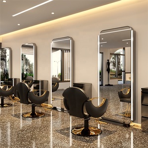 Miroirs <span class=keywords><strong>de</strong></span> <span class=keywords><strong>salon</strong></span> LED personnalisés Siman, longueur longue, miroir mural <span class=keywords><strong>pour</strong></span> coiffeur, barbier, rectangle, verre, éclairage magnifique - Product Image 3