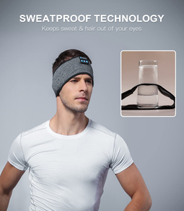 Bandeau tricoté sans fil personnalisé avec écouteurs intégrés pour le sommeil et le sport, lavable, masque de sommeil musical - Product Image 3