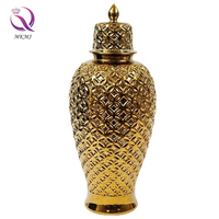 Pot de gingembre général doré électrolytique en céramique Vasse en céramique décoration intérieure de la maison de bureau artisanat de luxe léger pour vivre