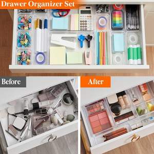 Lot de 25 plateaux de rangement en plastique pour tiroirs, 4 tailles, polyvalents pour salle de bain - Product Image 5