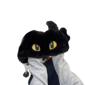 Plush Winter <b>Hat</b> With Ear Protection Thickened Fleece Lining Cute Windproof Design For Female 56-58Cm White And Black - Product Image 5