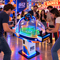 Table de football interactive commerciale 2 joueurs avec dôme en acrylique pour la location d'événements – Jeu d'arcade de football LED