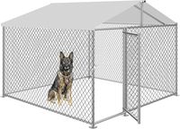 Grande tente-chenil extérieur pour chien avec clôture, aire de jeu pour chien avec toit imperméable, enclos pour animaux de compagnie en TNT pour jardin