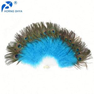 Abanico <span class=keywords><strong>de</strong></span> mano plegable <span class=keywords><strong>de</strong></span> plumas <span class=keywords><strong>de</strong></span> pavo real para mujer, accesorio para fiesta <span class=keywords><strong>de</strong></span> té, baile <span class=keywords><strong>de</strong></span> vacaciones, decoración nupcial para boda, venta al por mayor - Product Image 2