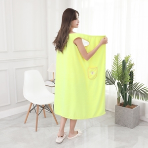 Offre Spéciale – <span class=keywords><strong>Robe</strong></span> de Bain <span class=keywords><strong>en</strong></span> Coton <span class=keywords><strong>Éponge</strong></span> Vert pour Femme, Serviette de Plage et de Maison, Modèle Portatif, Enveloppant le Poitrail - Product Image 3