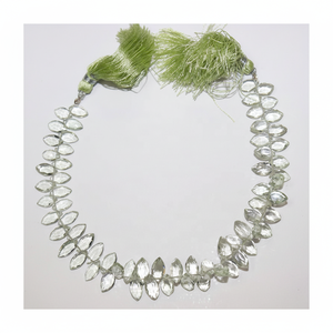 Perles marquises à facettes en améthyste verte brins de pierres précieuses en forme de bateau pour l'artisanat de bijoux - Product Image 1