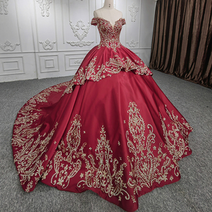 9924 Nuevo Diseño de Vestido de Noche Rojo con Mangas Cortas y Bordado Estilo Medio Oriente, Vestido de Gala - Product Image 5