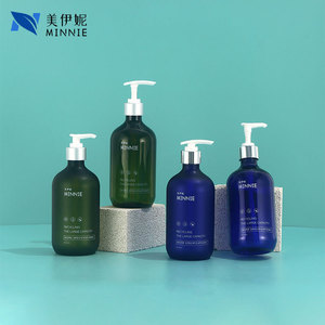 Flacon de lotion rond Minnie 500 ml en aluminium électroplaqué avec tête de pompe en PET givrée, flacon cosmétique rechargeable - Product Image 1