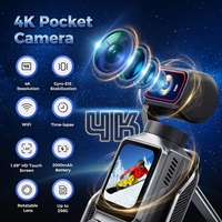 Cámara de Acción de Bolsillo L19 4K, Portátil, Antivibración, Pantalla Táctil, Grabadora WiFi, Batería Grande de 2000 mAh, Cámara para TikTok y Vlogging