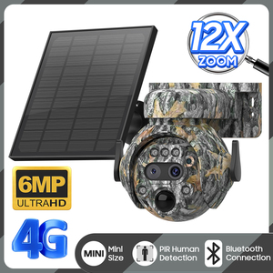 HD 6MP 12X <span class=keywords><strong>Zoom</strong></span> HD 4G Caméra IP Solaire Étanche 3K Camouflage Panoramique Vision Nocturne Sécurité Extérieure CCTV Mémoire/Carte SD - Product Image 2