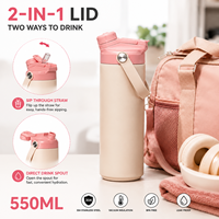 Gourde Sportive Isotherme en Acier Inoxydable 550 ml avec Logo Personnalisé, Couvercle Anti-Poussière, Utilisation à Une Main, Écologique, Vente en Gros