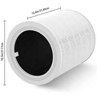 Levoit Core 600s, Filter karbon aktif 3 dalam 1 efisiensi tinggi True HEPA H13 untuk penggunaan rumah tangga