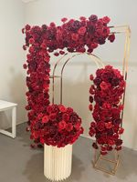 Arrangements floraux personnalisés de mariage Pièce maîtresse de fleur en soie rouge Grande boule de fleur complète