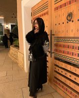Abaya noire 2026, abaya brodée, fourrure italienne avec ourlet brodé à la main, noir pur, couleur unie, robe longue musulmane pour femmes, robe de fête