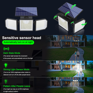 2 Pacchi di Lampade Solari <span class=keywords><strong>a</strong></span> Tre Teste IP65 con Sensore di Movimento, Faretto Girevole <span class=keywords><strong>a</strong></span> 270 Gradi per Illuminazione Paesaggistica e Vialetti <span class=keywords><strong>da</strong></span> <span class=keywords><strong>Giardino</strong></span> - Product Image 5