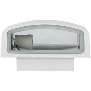 Porta lampada da parete per esterni in alluminio e vetro E27 presa Max 60W colore bianco impermeabile luci solari per esterni - Product Image 2
