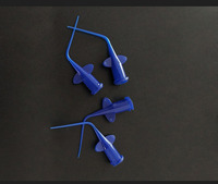 Aiguille dentaire jetable en plastique, longue et incurvée, seringue capillaire, pointe d'irrigation, pointe pré-pliée, pointe de seringue en plastique