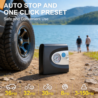 Compresseur d'air 12V durable avec manomètre analogique intégré pour gonflage rapide – Idéal pour flotte, maison, garage et entretien mobile des pneus