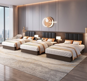 Juego de Muebles de Dormitorio para Hotel de <span class=keywords><strong>Cinco</strong></span> Estrellas, Habitación Estándar de Apartamento, Muebles Completos, Cama Doble, Cama Simple, Personalización - Product Image 3