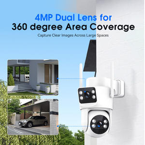 双镜头户外存储卡运动检测太阳能电池板低功耗4G Wifi安全网络云台太阳能摄像机 - Product Image 4