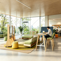 Canapé de bureau modulaire de qualité professionnelle avec écran acoustique, ensemble de sièges pour espace de travail agile et espace détente, solution pour projets de hall d'accueil