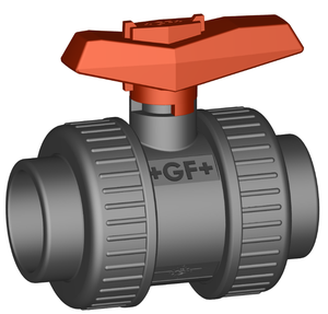 Vanne à boisseau sphérique <span class=keywords><strong>GF</strong></span> 375 <span class=keywords><strong>PVC</strong></span>-<span class=keywords><strong>U</strong></span>/EPDM standard national type lâche industriel résistant à la corrosion - Product Image 2