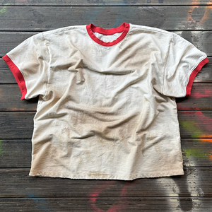 Custom Men T-<b>Shirt</b> 100% Cotton Dirty Wash Oversized Tee Vintage Acid Washed <b>Patchwork</b> Boxy T-<b>Shirt</b> - Product Image 1