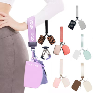 Custom Logo Nylon Keychain <b>Bag</b> with Wrist Strap <b>Mini</b> Zipper Closure Coin Purse Girls Travel Accessory Multiple Colors Available - Product Image 4