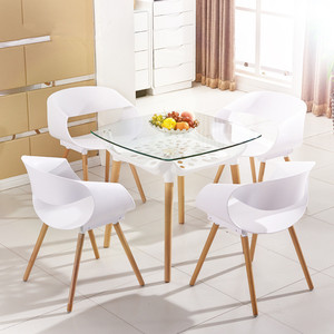 Tavolo di vetro gambe quadrate in legno caffè tavolini da salotto a casa tavoli bassi Pour La Maison Salon - Product Image 4