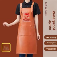 Delantal de Uniforme de Barman de PU con Logotipo Personalizado, Diseño Resistente a las Manchas en la Cintura para Catering, Restaurantes de Mariscos, Cafeterías y Cocinas