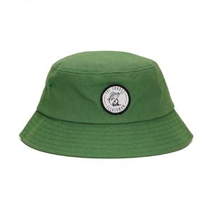 Green <b>Bucket</b> <b>Hat</b> Custom Cotton and Hemp Woven Label Patch High Profile Camping Cap <b>Large</b> Brim - Product Image 1