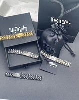 Bracelet pour homme en acier inoxydable 316L, maillons crocodile, plaqué or 18 carats, style punk, réglable, boîte cadeau en option