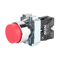 Interrupteur à bouton-poussoir plat en métal de 22 mm, série XB2, bouton-poussoir momentané, à réinitialisation automatique/autobloquant, contact auxiliaire NO NC